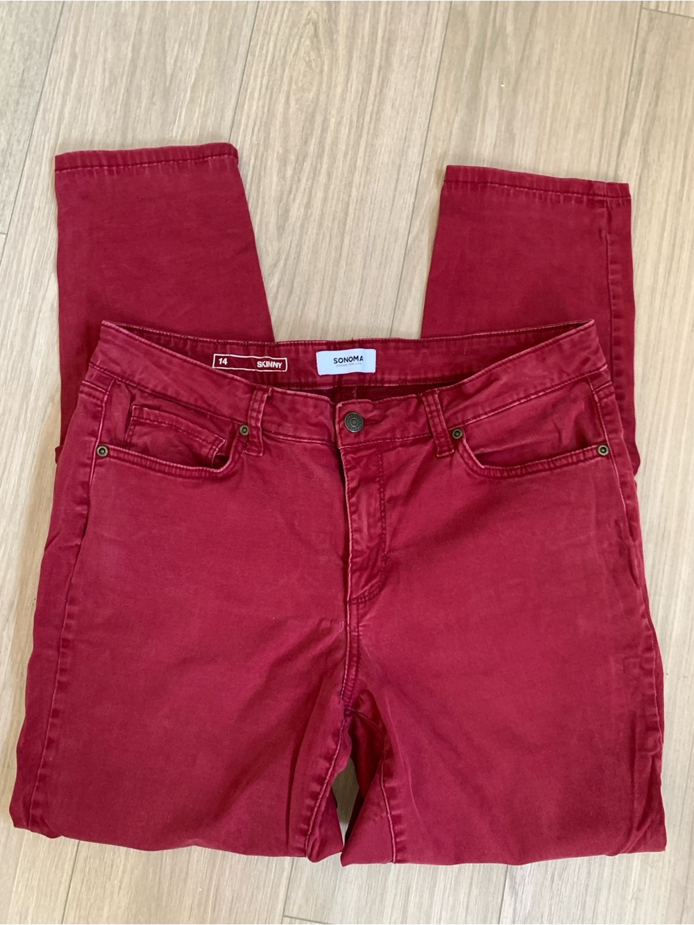 Sonoma red skinny jeans